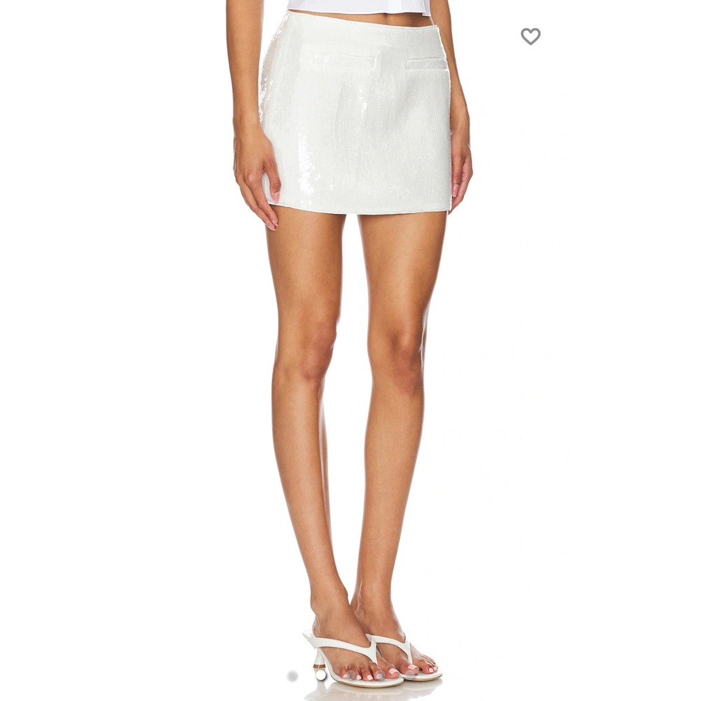 NWT Theory Sequin Fluid Slice Pocket Skirt in White Sz 0 $195 - Picture 2 of 9